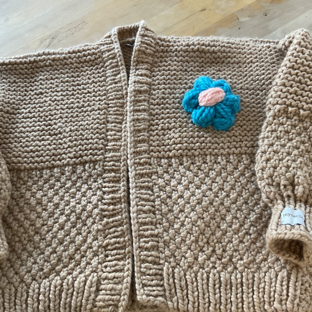 MYRACLE HAND MADE CARDIGAN …BRAND NEW/ 100 PERCENT ACRYLIC - Picture 2 of 9